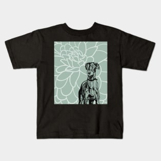 Boho Greyhound and Flower Kids T-Shirt